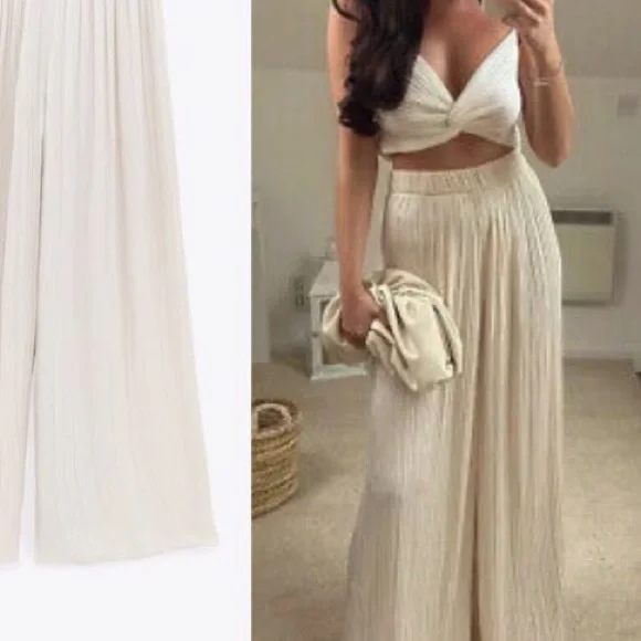 ZARA | pleated palazzo pants | XS - Picture 4 of 5
